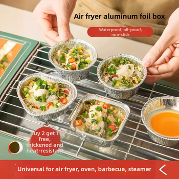 Cupe reutilizabile din folie de aluminiu pentru friteuză cu aer, ideale pentru coacerea tartelor cu ou, stridii și grătar, recipiente din folie de aluminiu pentru cuptor, en gros