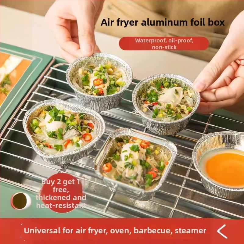 Cupe reutilizabile din folie de aluminiu pentru friteuză cu aer, ideale pentru coacerea tartelor cu ou, stridii și grătar, recipiente din folie de aluminiu pentru cuptor, en gros
