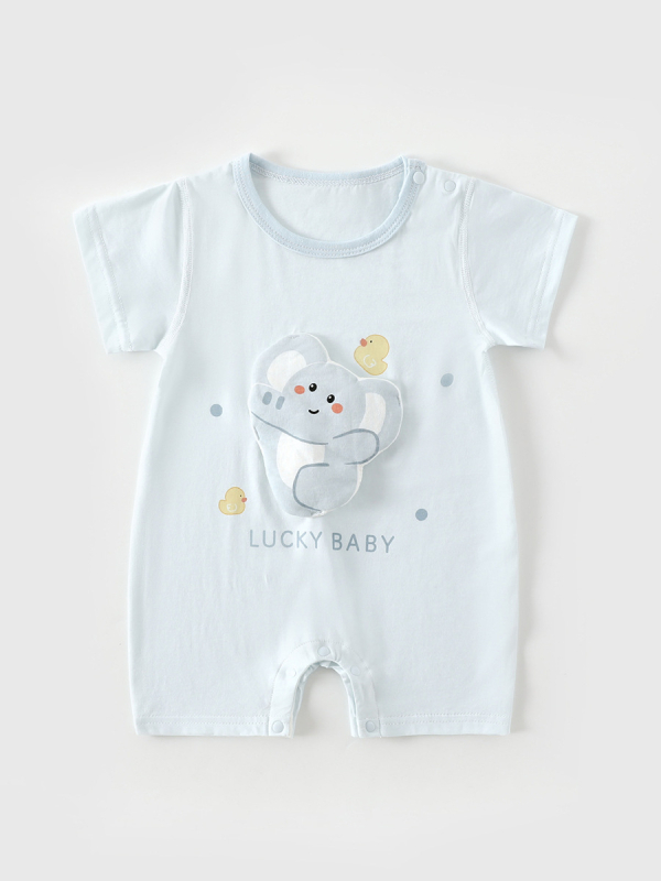 Salopetă pentru bebeluși cu mâneci scurte, ușoară pentru vară, nou-născuți, unisex