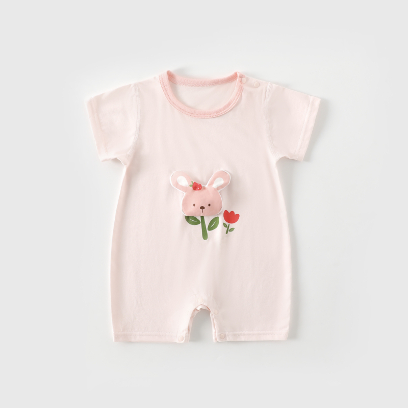 Salopetă pentru bebeluși cu mâneci scurte, ușoară pentru vară, nou-născuți, unisex
