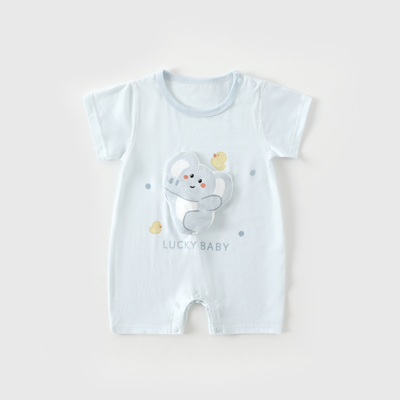 Salopetă pentru bebeluși cu mâneci scurte, ușoară pentru vară, nou-născuți, unisex
