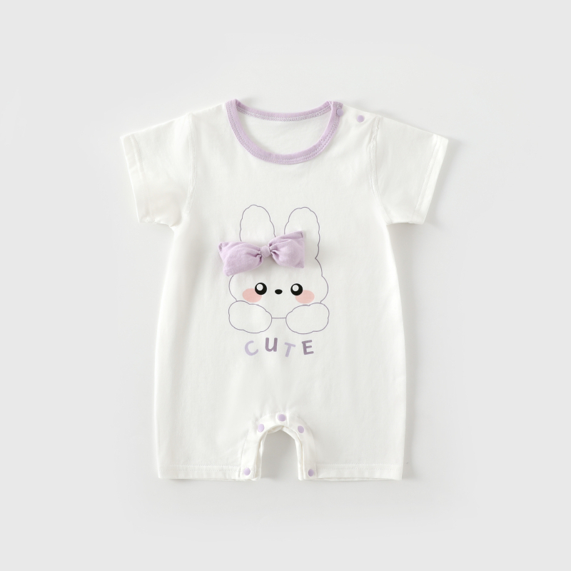 Salopetă pentru bebeluși cu mâneci scurte, ușoară pentru vară, nou-născuți, unisex