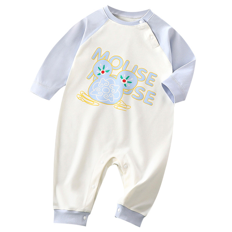 Salopetă pentru nou-născuți, din bumbac, mâneci lungi, unisex, primăvară și toamnă