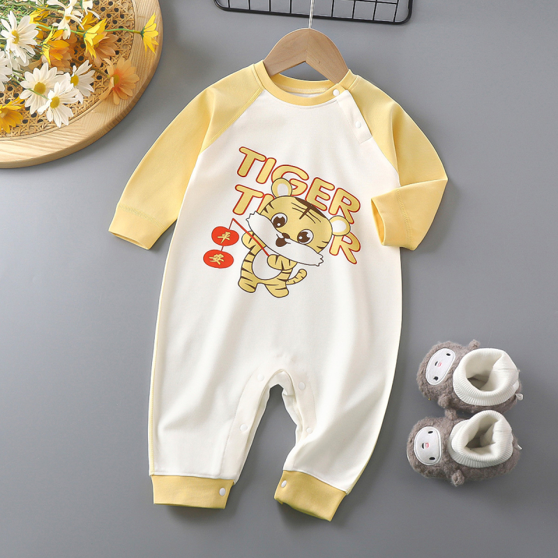 Salopetă pentru nou-născuți, din bumbac, mâneci lungi, unisex, primăvară și toamnă