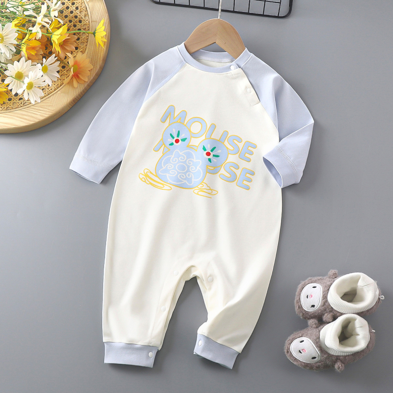 Salopetă pentru nou-născuți, din bumbac, mâneci lungi, unisex, primăvară și toamnă