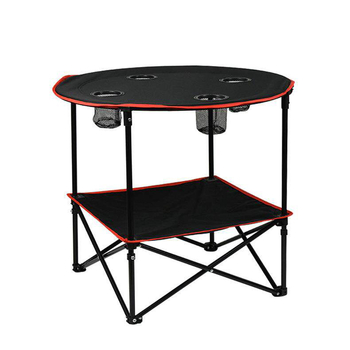 Masă rotundă din pânză pentru camping și grătar, masă pliabilă portabilă și set masă cu scaune pentru stand
