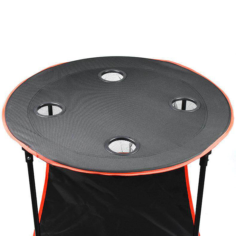 Masă rotundă din pânză pentru camping și grătar, masă pliabilă portabilă și set masă cu scaune pentru stand