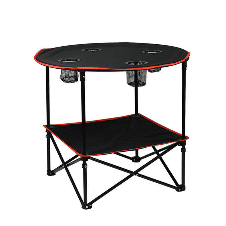 Masă rotundă din pânză pentru camping și grătar, masă pliabilă portabilă și set masă cu scaune pentru stand