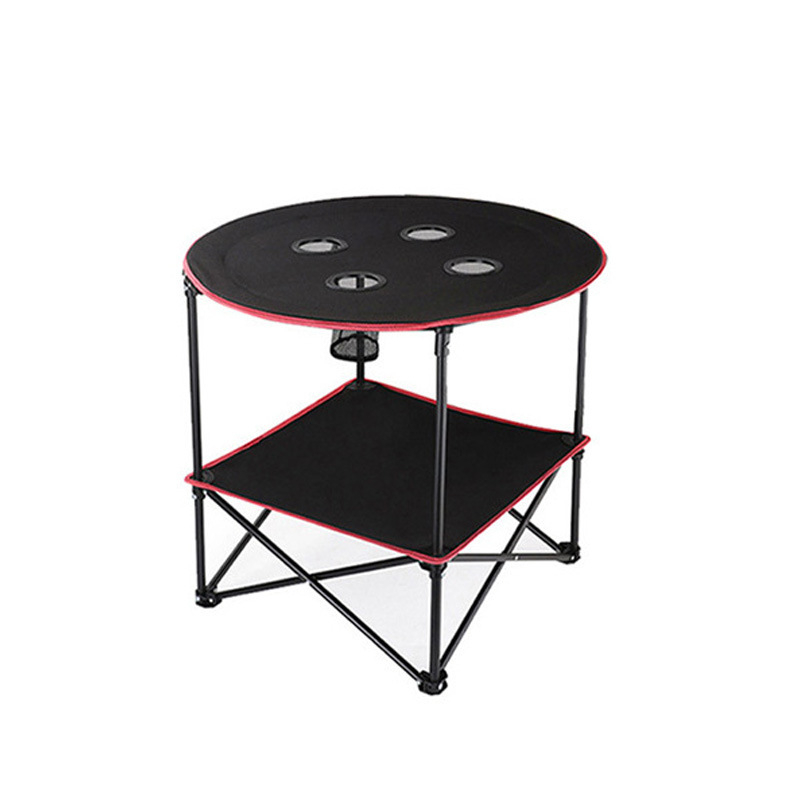 Masă rotundă din pânză pentru camping și grătar, masă pliabilă portabilă și set masă cu scaune pentru stand