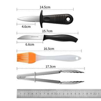 Set pentru grătar în aer liber: perie din silicon pentru uns, clește pentru carne și clipsuri pentru carne