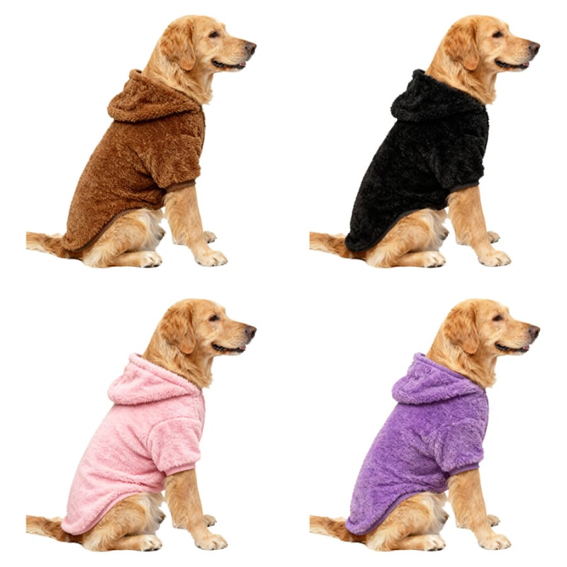 Jachetă din fleece cu două fețe pentru câini de talie medie și mare, căldură de iarnă acasă, anti-cădere a părului, potrivită pentru Golden Retriever, Labrador și Ciobănesc German
