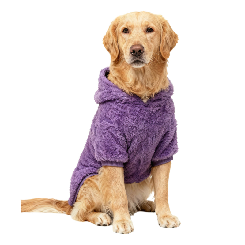 Jachetă din fleece cu două fețe pentru câini de talie medie și mare, căldură de iarnă acasă, anti-cădere a părului, potrivită pentru Golden Retriever, Labrador și Ciobănesc German