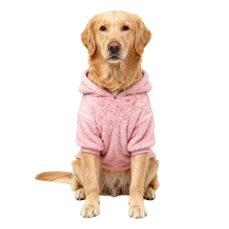 Jachetă din fleece cu două fețe pentru câini de talie medie și mare, căldură de iarnă acasă, anti-cădere a părului, potrivită pentru Golden Retriever, Labrador și Ciobănesc German