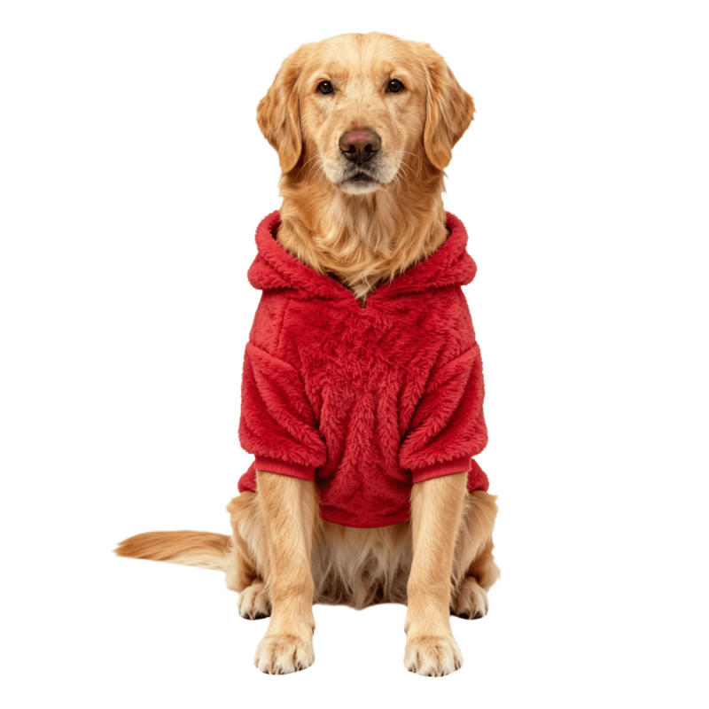 Jachetă din fleece cu două fețe pentru câini de talie medie și mare, căldură de iarnă acasă, anti-cădere a părului, potrivită pentru Golden Retriever, Labrador și Ciobănesc German