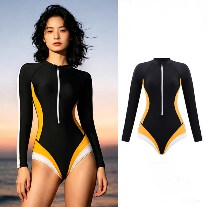Costum de baie întreg cu mâneci lungi, protecție UV, pentru snorkeling și scufundări, uscare rapidă, pentru femei