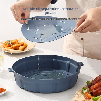 Silikónová podložka do fritézy, okrúhly plech na pečenie, multifunkčná, tepelne odolná, opakovane použiteľná