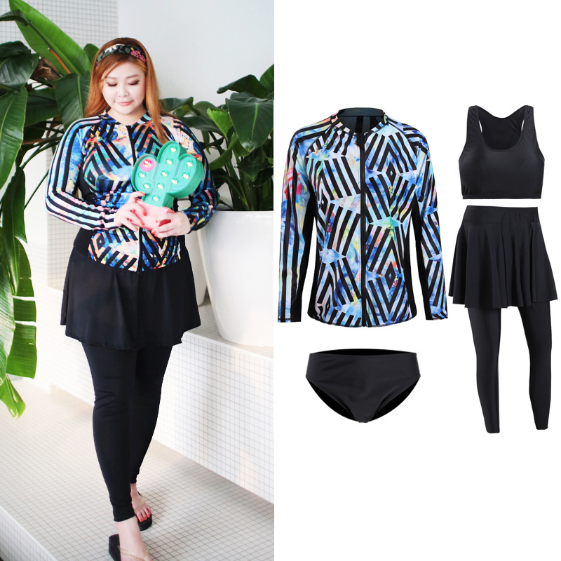 Costum de neopren plus-size cu fermoar frontal, uscare rapidă, pentru surf și snorkeling, protecție UV, costum anti-meduze, pentru femei