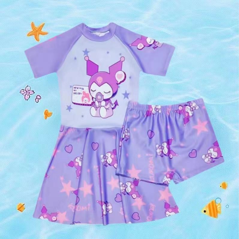2096-Q3 Coolomi Costum de baie pentru copii, două piese, pentru fetițe, imprimeu desen animat