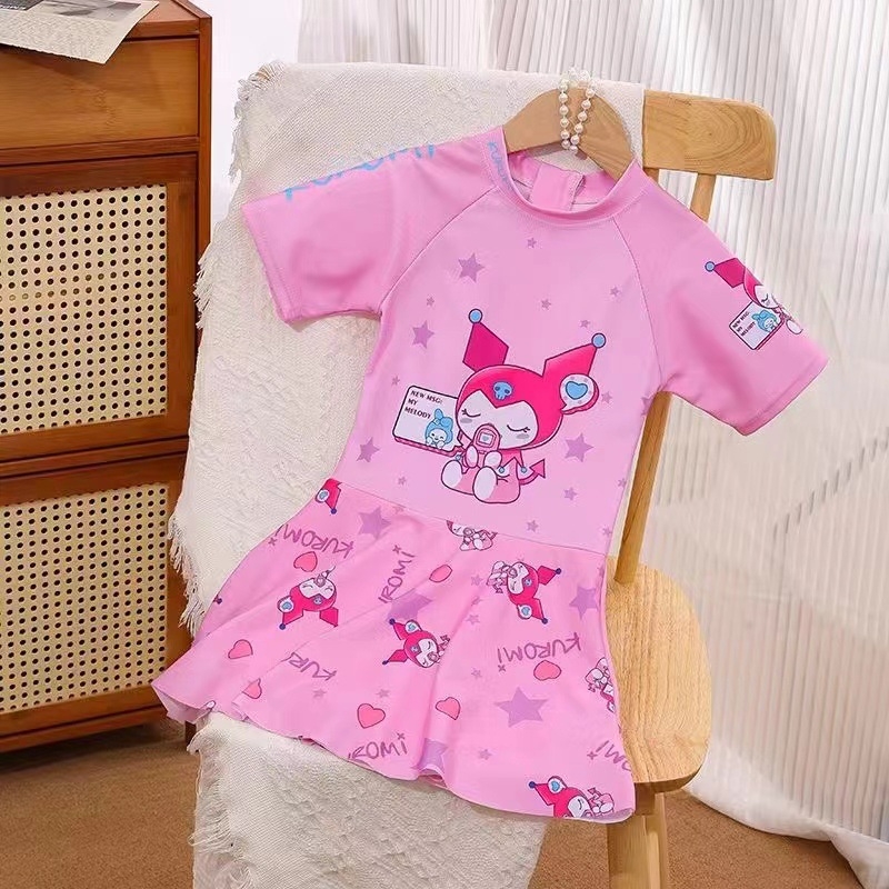 2096-Q3 Coolomi Costum de baie pentru copii, două piese, pentru fetițe, imprimeu desen animat