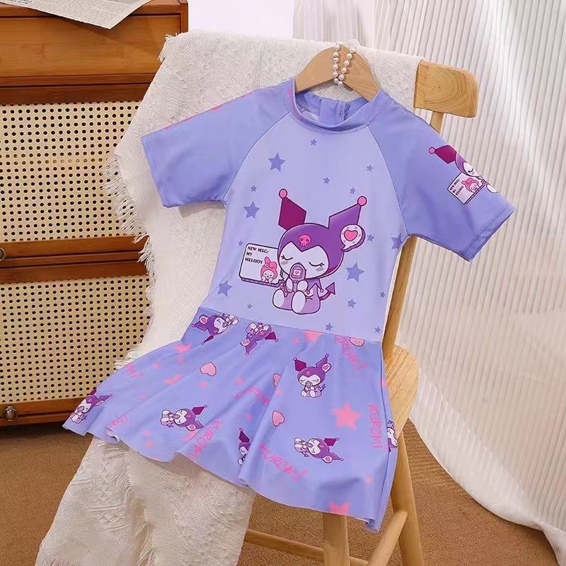 2096-Q3 Coolomi Costum de baie pentru copii, două piese, pentru fetițe, imprimeu desen animat