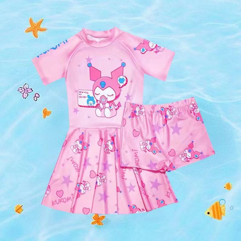 2096-Q3 Coolomi Costum de baie pentru copii, două piese, pentru fetițe, imprimeu desen animat