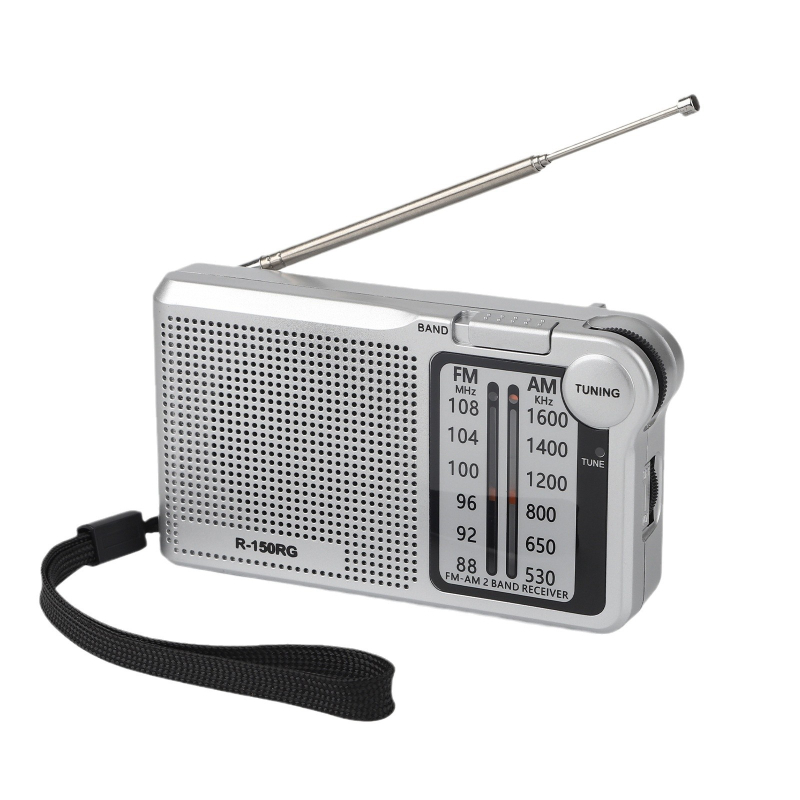 Radio portabil FM/AM cu bandă dublă, cadran rotativ, difuzor încorporat mono