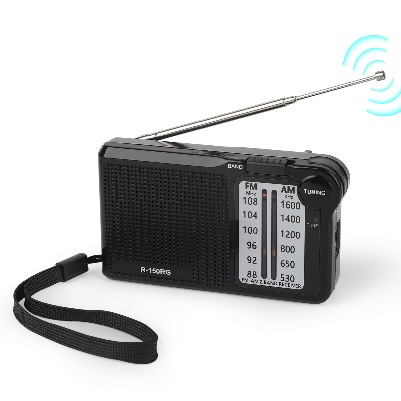 Radio portabil FM/AM cu bandă dublă, cadran rotativ, difuzor încorporat mono
