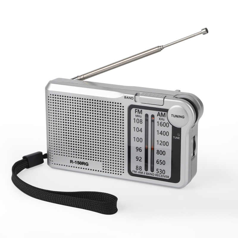 Radio portabil FM/AM cu bandă dublă, cadran rotativ, difuzor încorporat mono