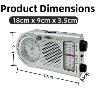 Prenosné multifunkčné hodiny M-572BT s retro Bluetooth rádiom a vstavaným reproduktorom, prehrávaním hudby z TF karty a USB