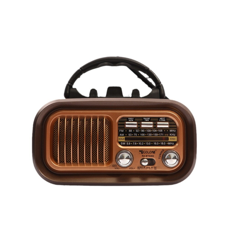 Difuzor Bluetooth portabil retro cu slot pentru card, interfețe multiple, alimentare solară, difuzor exterior fără fir
