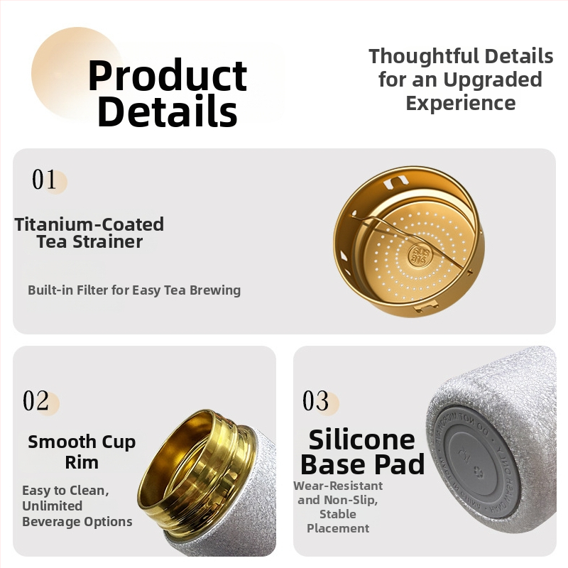 Cană de buzunar cu titan, gradient, mini portabil, termos cu izolație vid dublă, cadou premium