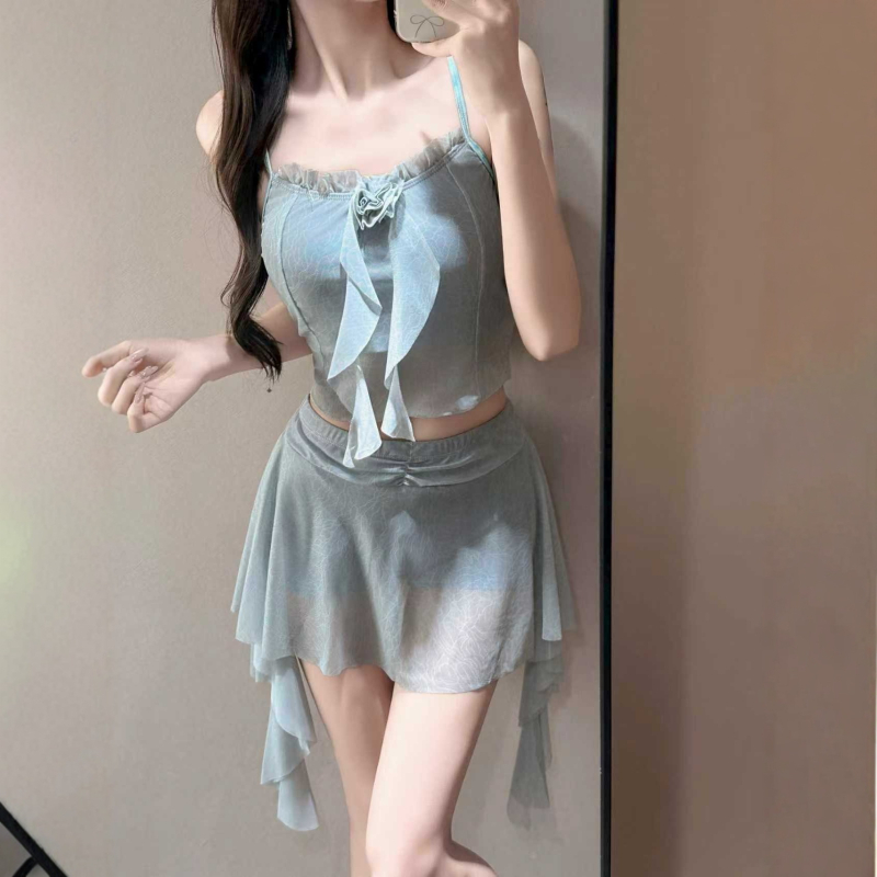 Costum de baie pentru femei, două piese, culoare solidă, top cu bureți, fără sârmă metalică, pentru înot