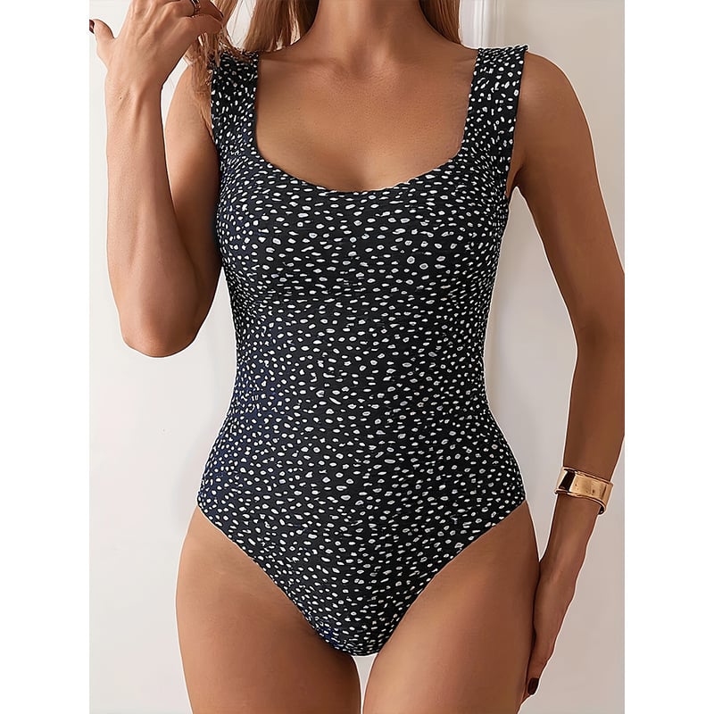 Costum de baie întreg pentru femei, imprimeu floral, acoperire a abdomenului, bretele, stil occidental, plajă