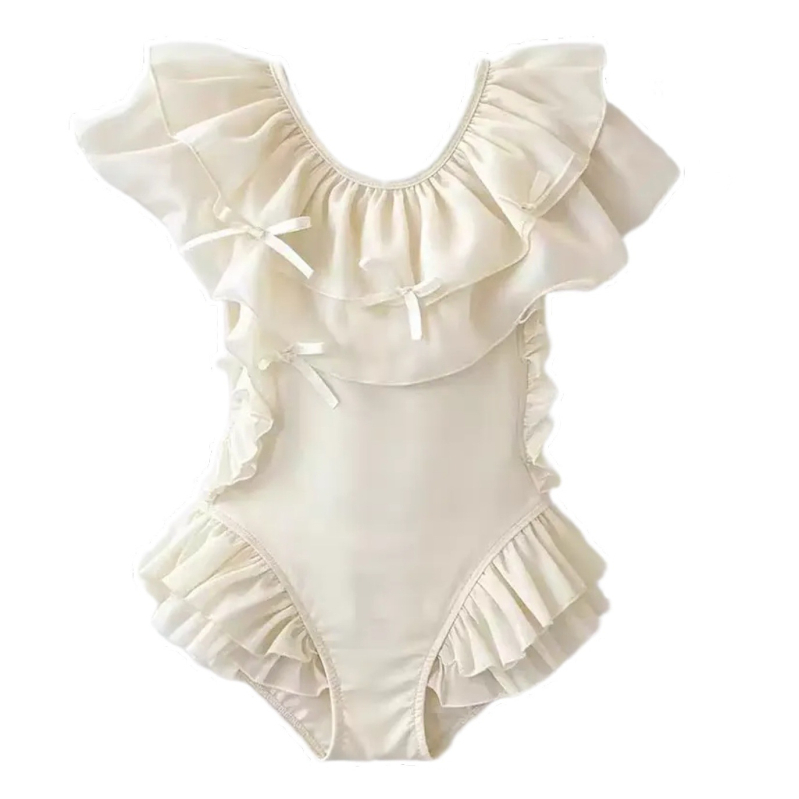Costum de baie întreg pentru fete, roz, uscare rapidă, respirabil, stil prințesă (4–10 ani)