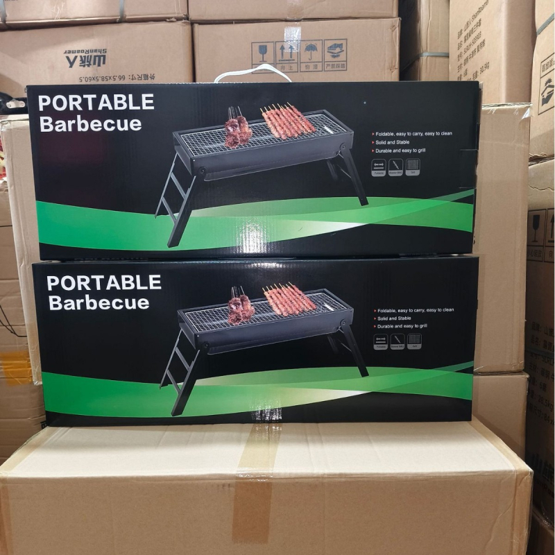 Grill exterior mare, pliabil pentru curte, grătar de camping portabil, din oțel carbon gros