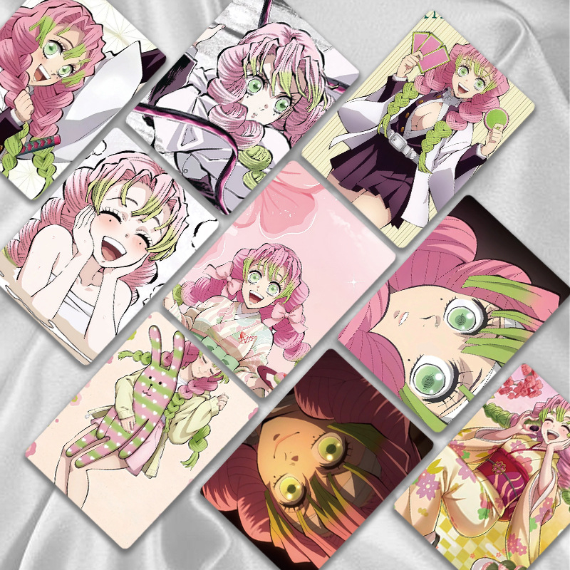 Kanroji Mitsuri Cutie cu 50 de carduri, dimensiuni 57×86 mm, carduri laser anime, carduri LOMO, cărți poștale
