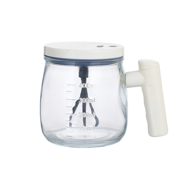 Cană de sticlă cu amestecare automată pentru pudră de lapte și cafea