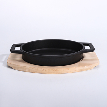Tigaie din fontă cu strat antiaderent pentru teppanyaki, cu mâneri duble – tigaie grill portabilă pentru gătit în interior și afară