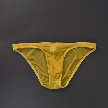 Slipuri pentru bărbați din plasă transparentă, talie joasă, material ice silk subțire, sexy, stil gay la modă