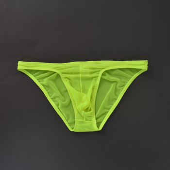 Slipuri pentru bărbați din plasă transparentă, talie joasă, material ice silk subțire, sexy, stil gay la modă