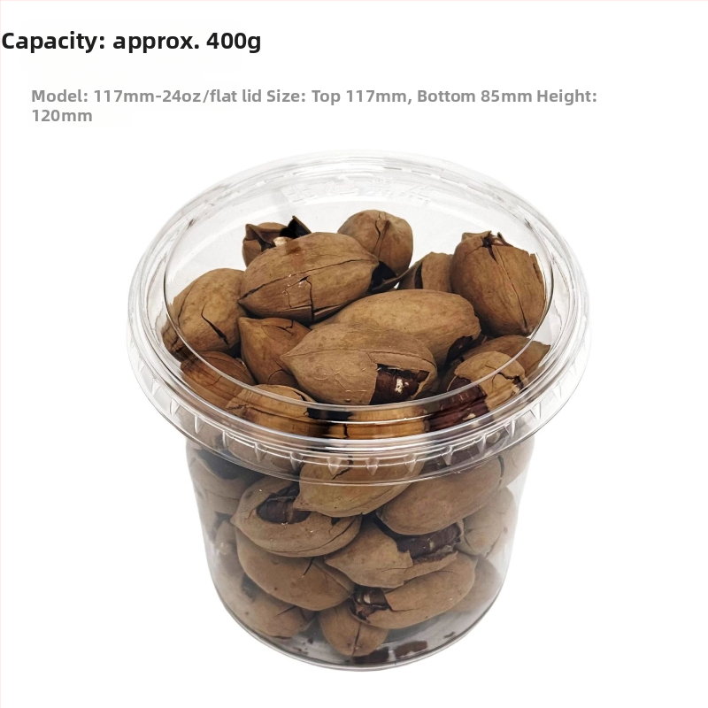 Cup cu pistacii și caju cu fructe uscate – recipient din plastic transparent, rotund, de unică folosință