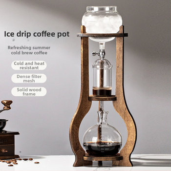 Fából készült kávé pour-over készlet, ice-drip és cold-brew tartozékokkal