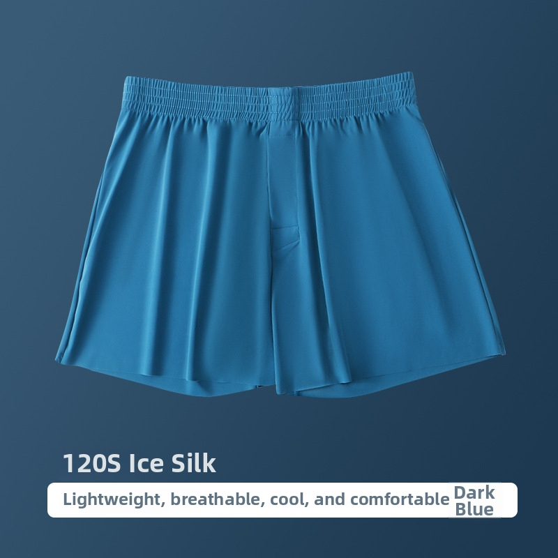 Pánske letné boxerky z ľadového hodvábu, väčšie veľkosti, voľné, priedušné, rýchloschnúce, bezšvové, na domáce nosenie