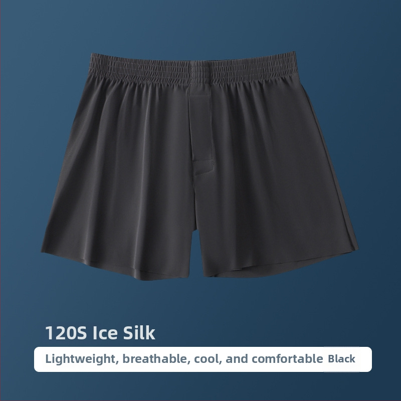 Pánske letné boxerky z ľadového hodvábu, väčšie veľkosti, voľné, priedušné, rýchloschnúce, bezšvové, na domáce nosenie