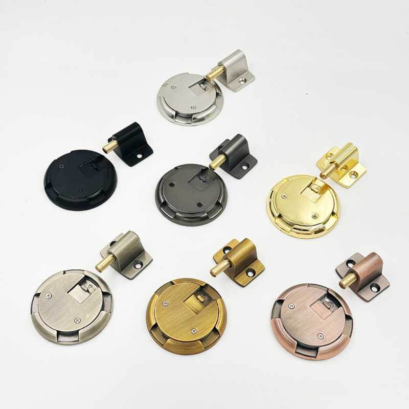 Stopper de ușă din aliaj de zinc, mecanic, ne-magnetic, rezistent la vânt, montat pe podea, pentru ușile de dormitor, blocare automată, reglabil, fără găurire.