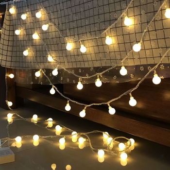 Șir de lumini LED pentru exterior, cort de camping — lumini sferice pentru decor de Crăciun și dormitor