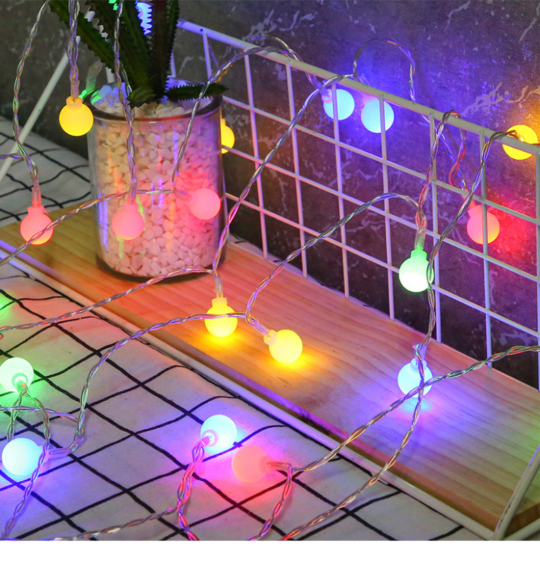 Șir de lumini LED pentru exterior, cort de camping — lumini sferice pentru decor de Crăciun și dormitor