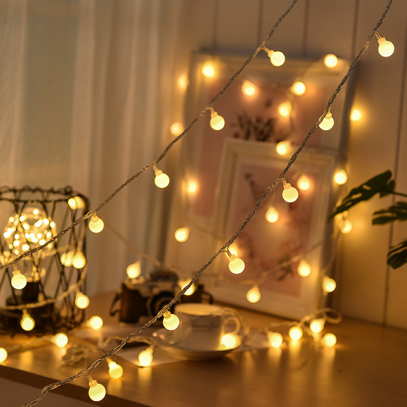 Șir de lumini LED pentru exterior, cort de camping — lumini sferice pentru decor de Crăciun și dormitor