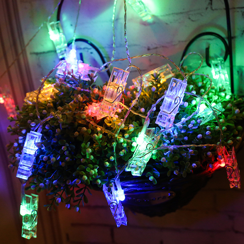 Șir de lumini cu clipsuri pentru fotografii, LED, decor pe perete pentru petreceri și Crăciun, iluminare interior pentru cererea în căsătorie