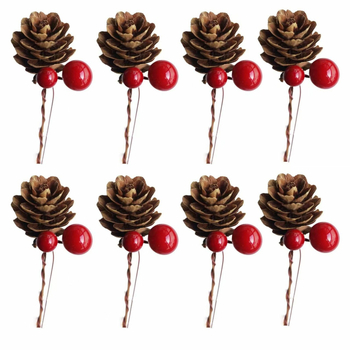 Decorațiune de Crăciun cu ace de pin pentru cutii cadou și pom de Crăciun